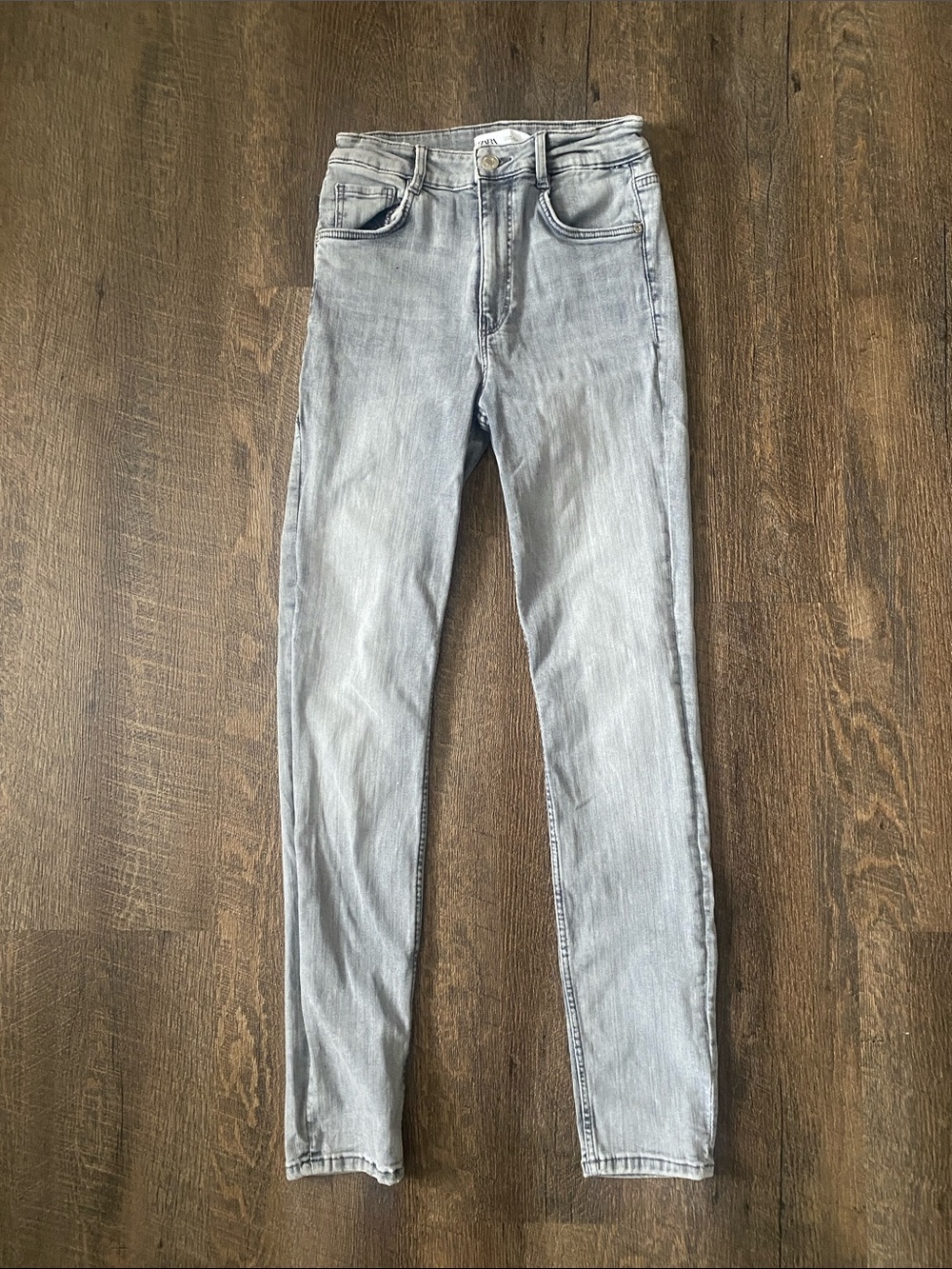 Zara Gray Denim Skinny Jeans